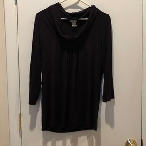 Women’s cowl neck black tunic blouse